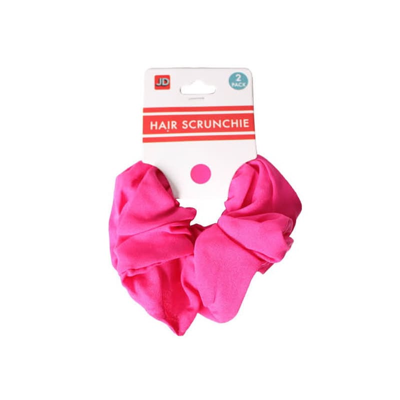 Hair Scrunchies Neon Pink Pk2