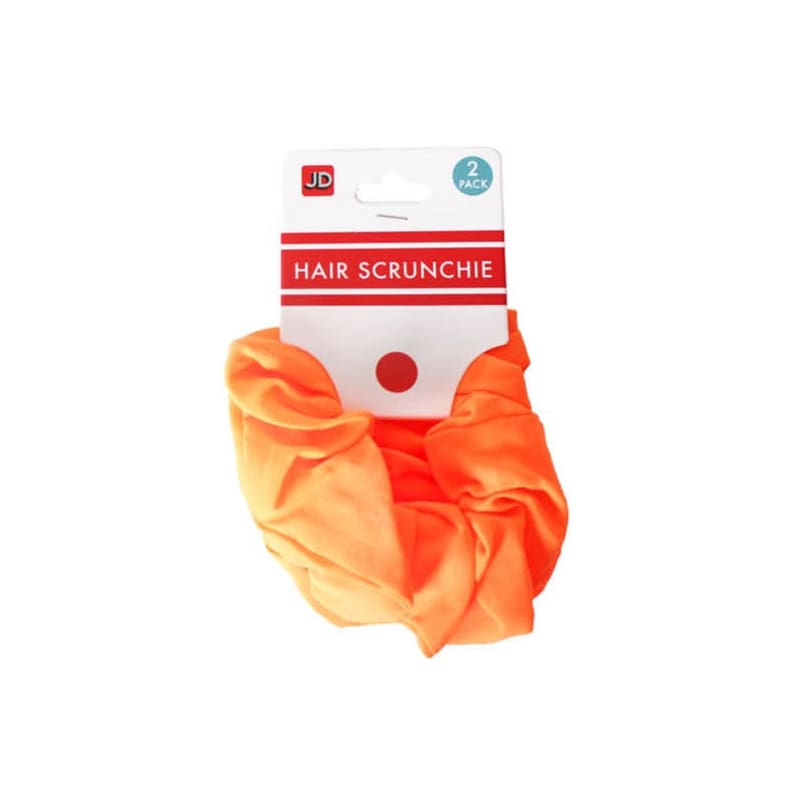 Hair Scrunchies Neon Orange Pk2