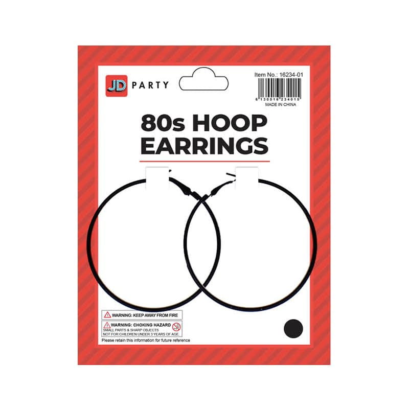 Earrings Hoop Black Pk2