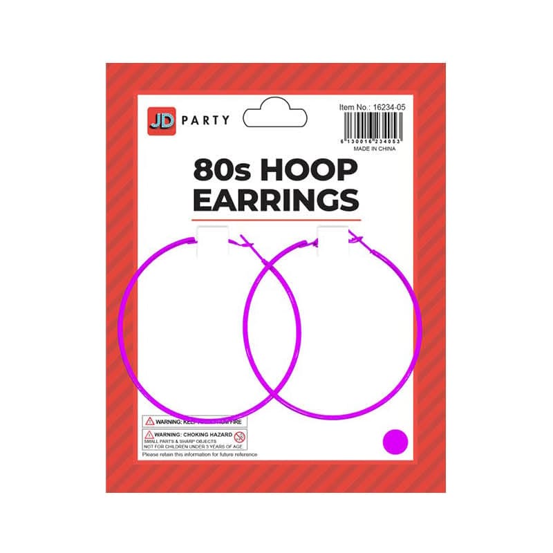 Earrings Hoop Purple Pk2