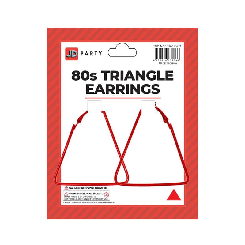 Earrings Triangle Red Pk2