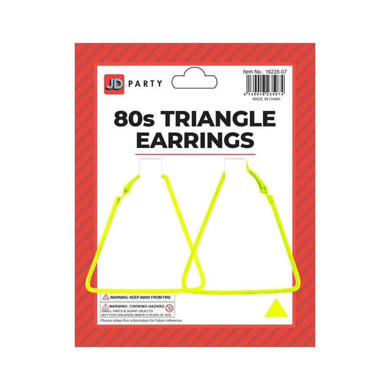 Earrings Triangle Neon Yellow Pk2