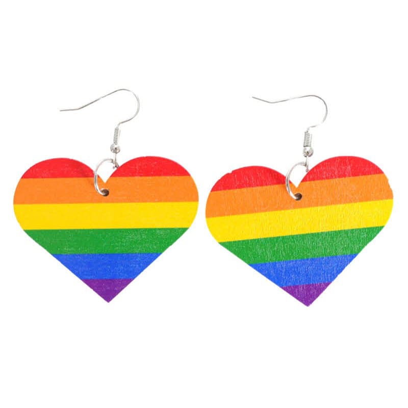 Earrings Heart Rainbow