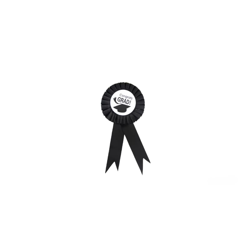 Badge Rosette Congrats Grad Black