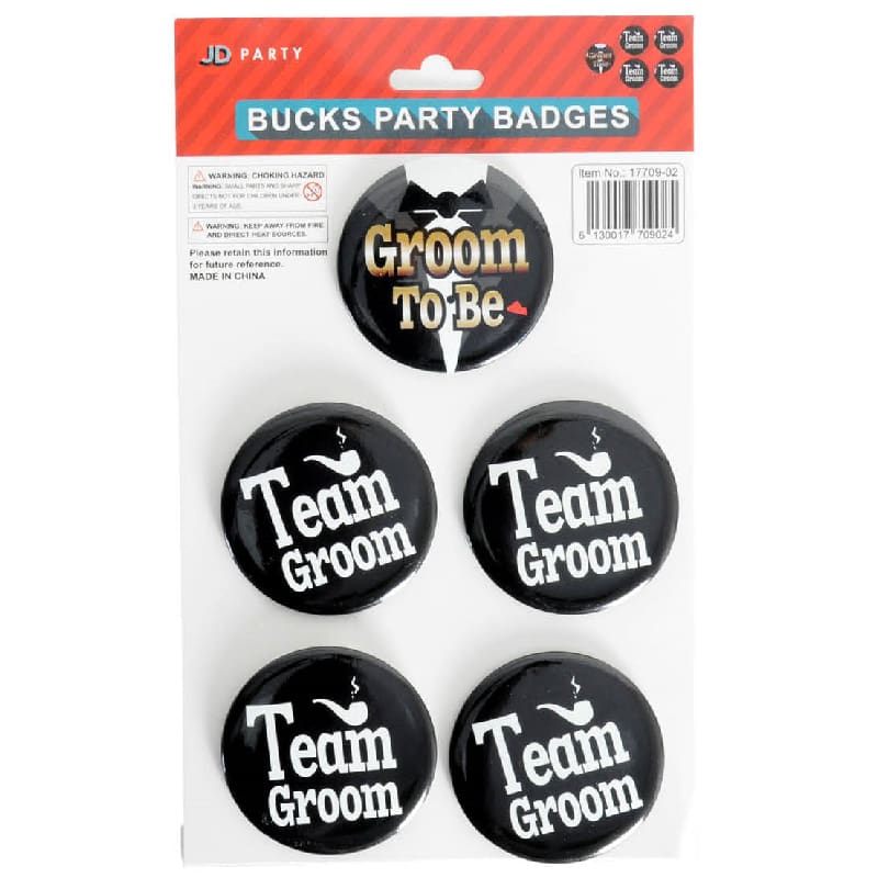 Badges Team Groom Pk5