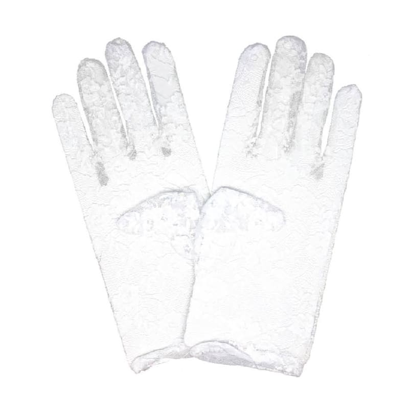 Gloves Short Lace White