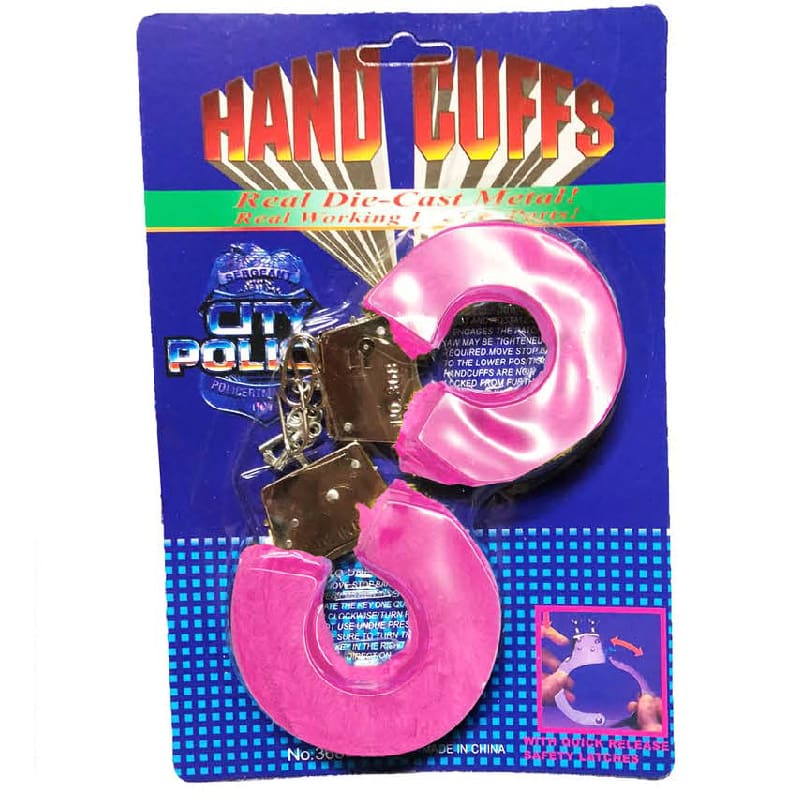 Handcuffs Metal Fluffy Pink