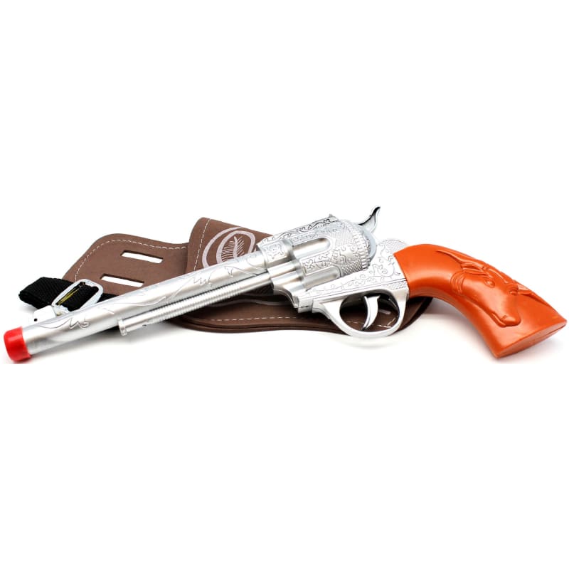 Gun and Holster Cowboy Pistol Silver