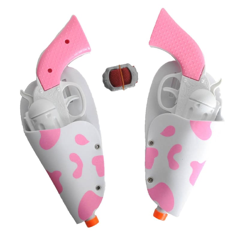 Cowboy Gun Double Holster Cow Pink
