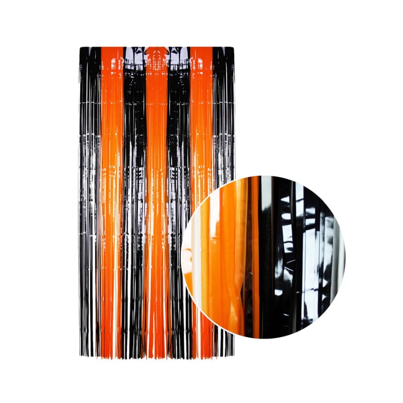 Foil Curtain Black and Orange 1m x 2m