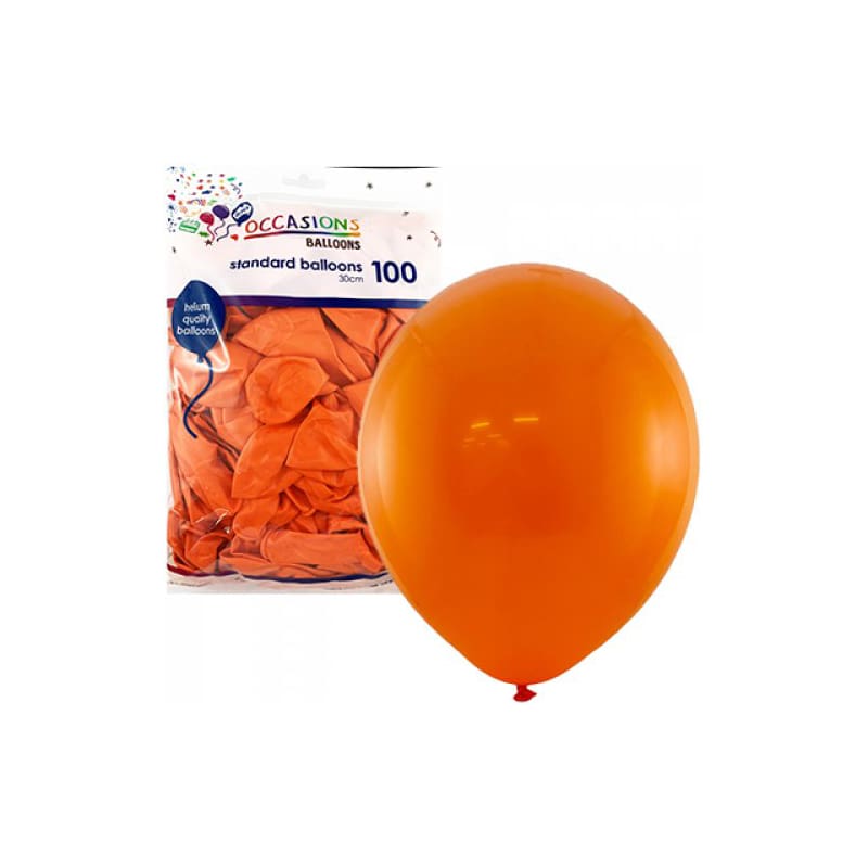 Balloons 30cm Matte Orange Pk100