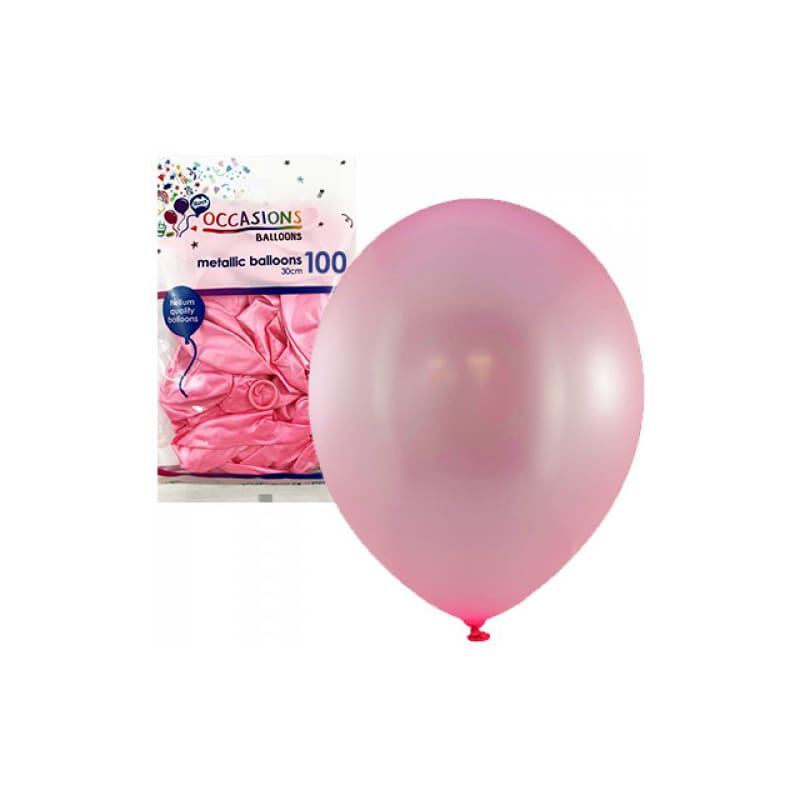 Balloons 30cm Metallic Light Pink Pk100