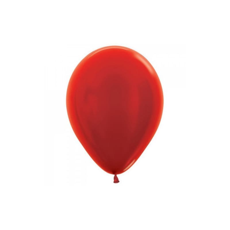 Balloons 12cm Metallic Red Pk100