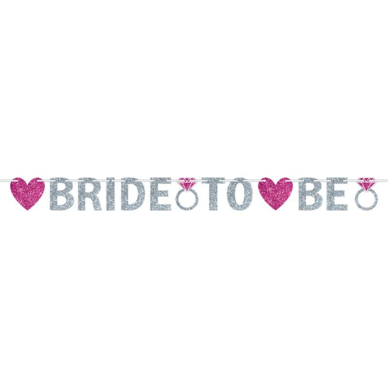 Banner Bride to Be Glitter Silver 3.6m
