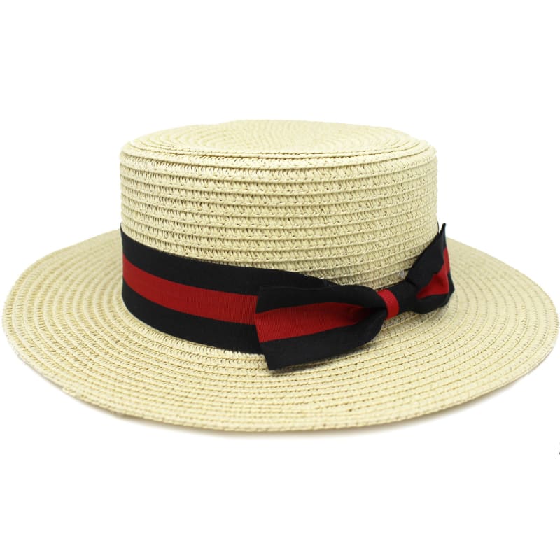 Hat Skimmer Red Black Band