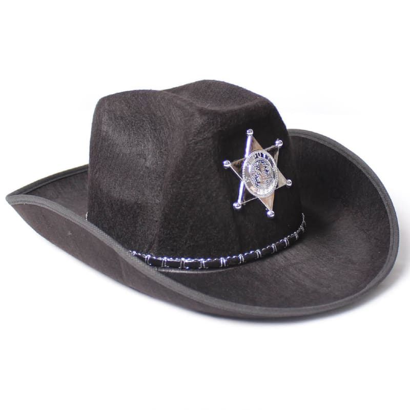 Hat Cowboy Black with Badge