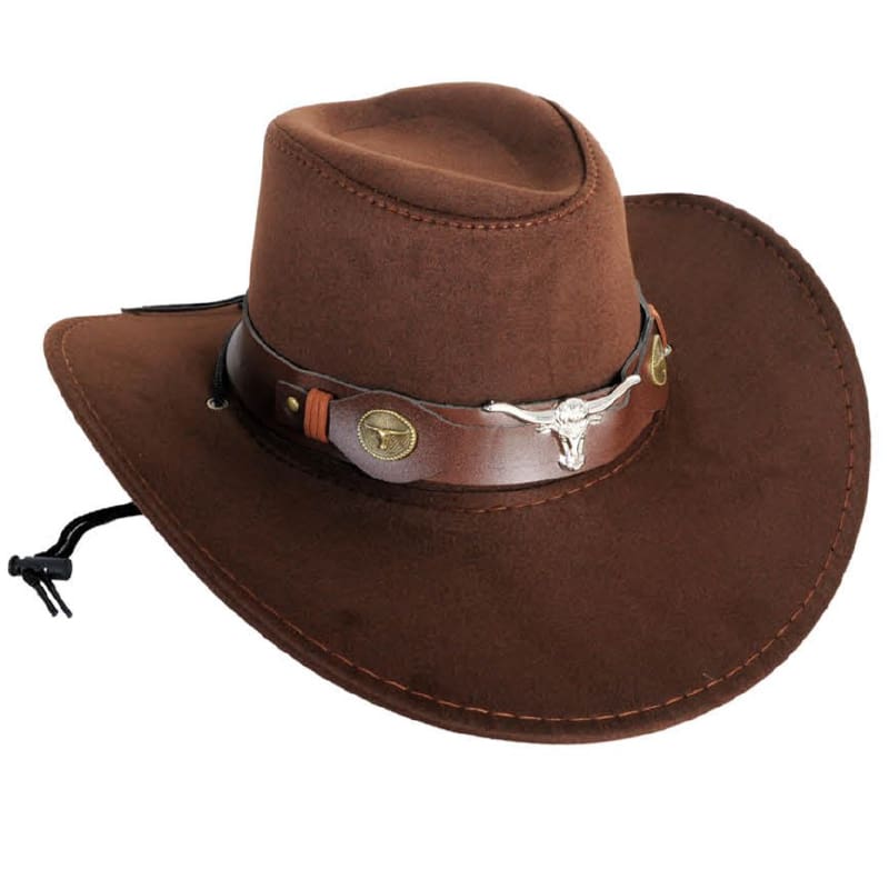 Hat Cowboy Brown with Bull Band