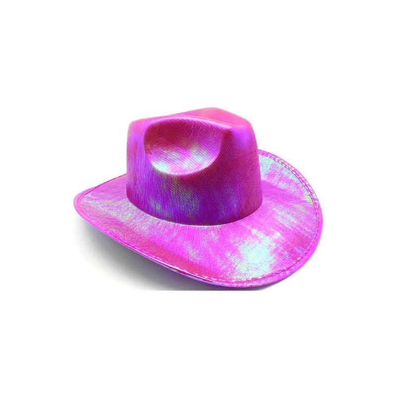 Hat Cowboy Shimmer Pink Iridescent