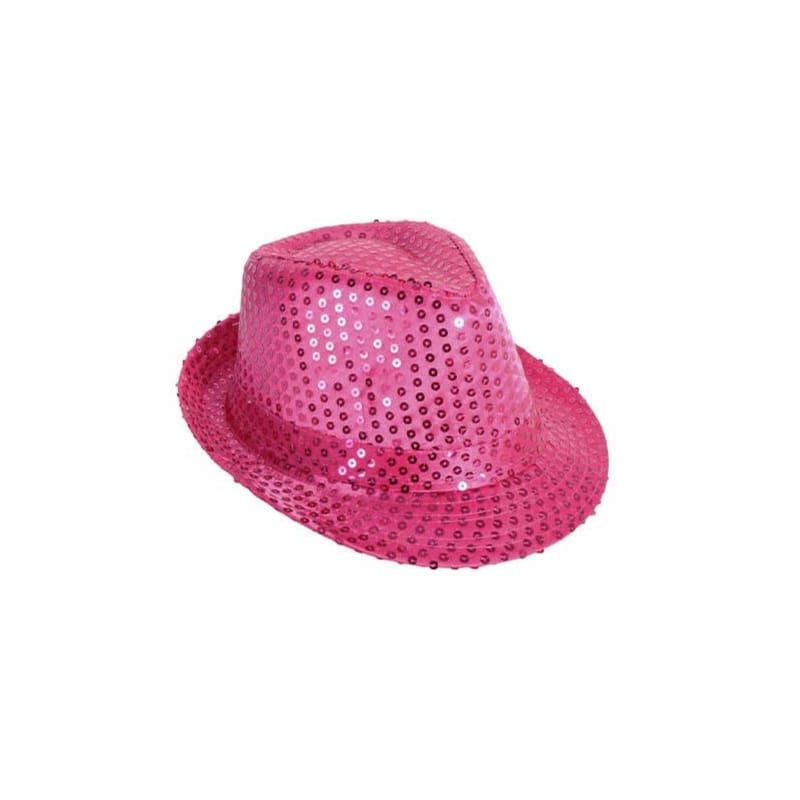 Hat Trilby Sequin Hot Pink