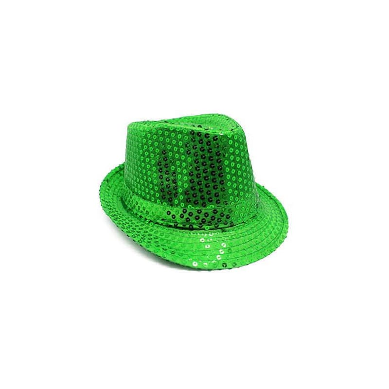 Hat Trilby Sequin Green