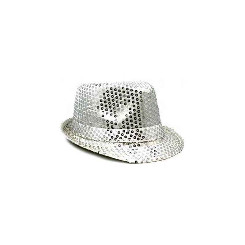 Hat Trilby Sequin Silver