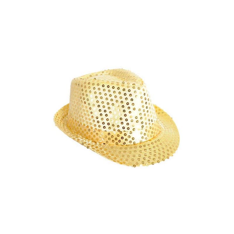 Hat Trilby Sequin Gold