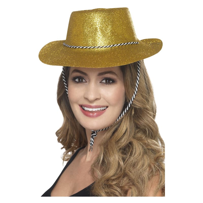 Hat Cowboy Glitter Gold