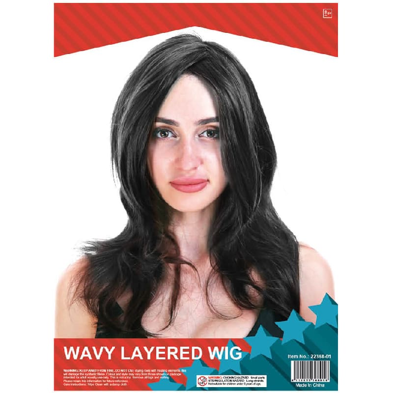 Wig Wavy Layered Black