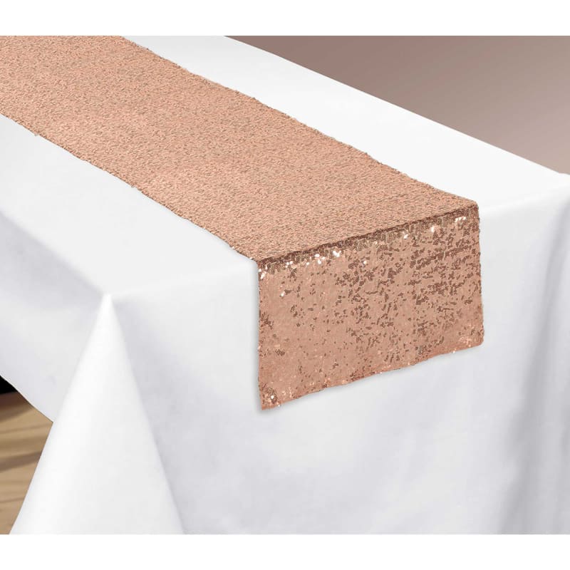 Table Runner Sequin Rose Gold