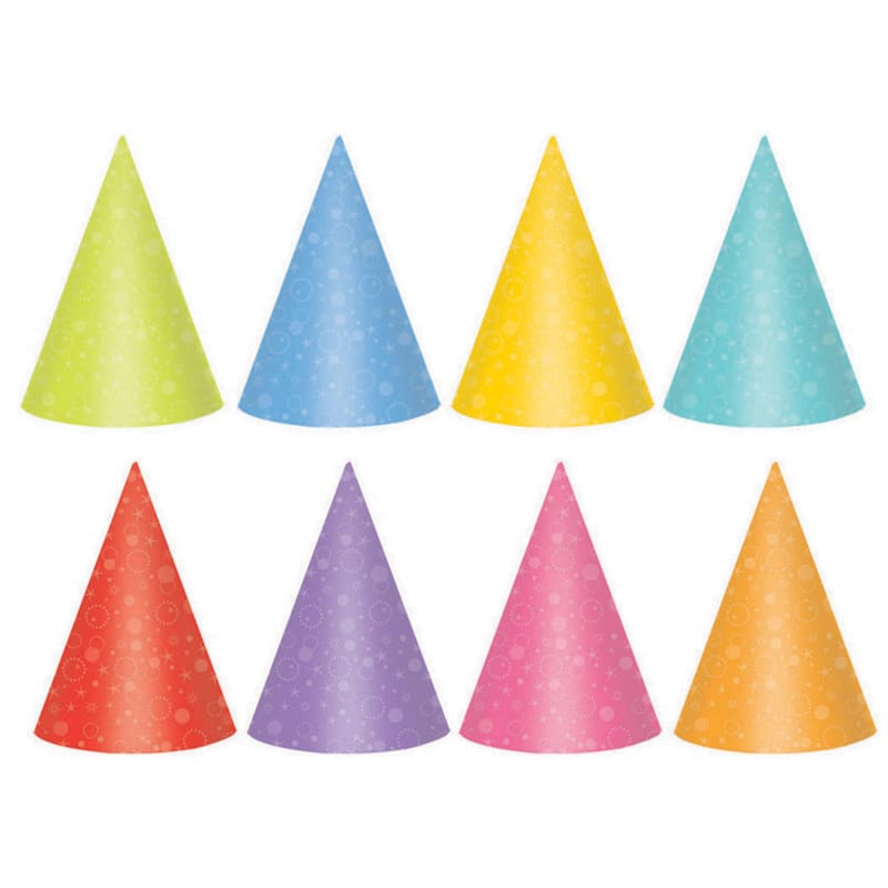 Party Hat Bright Colours Asst Pk24