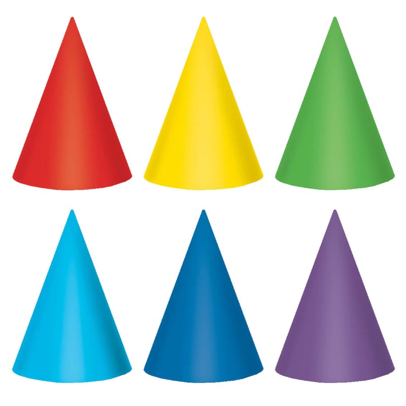 Party Hat Primary Colours Pk12