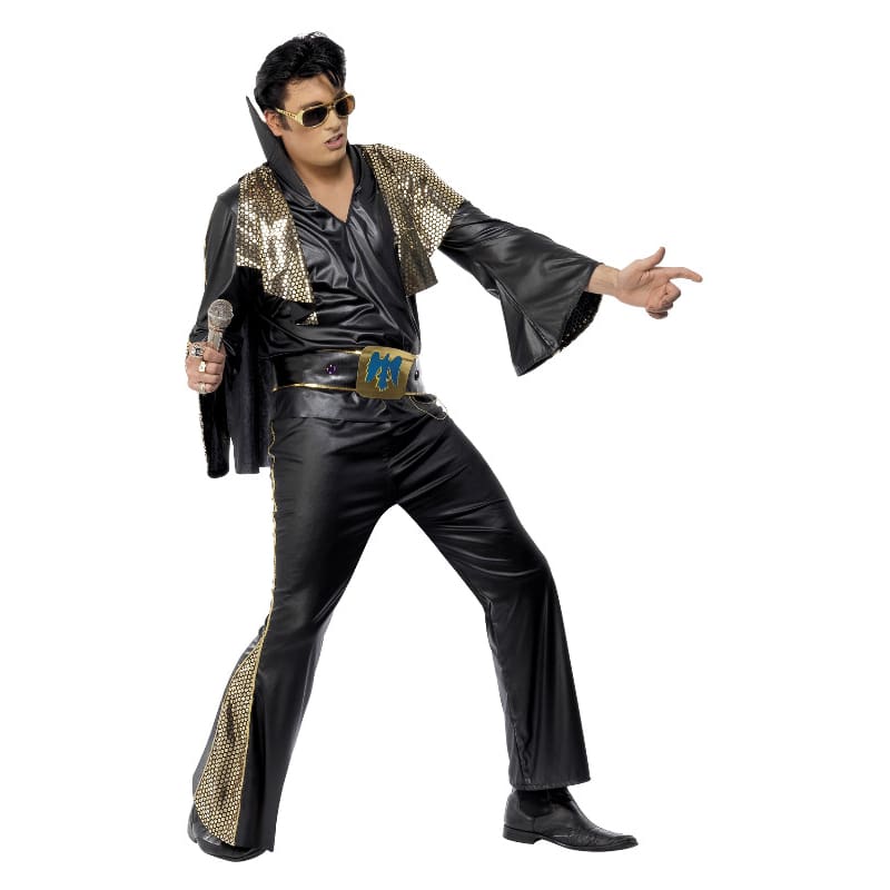 Costume Adult Elvis Black and Gold M