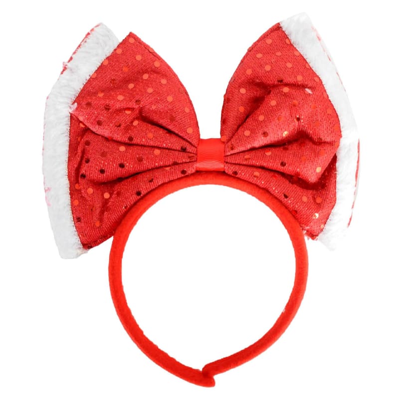 Headband Red Bow Sequin