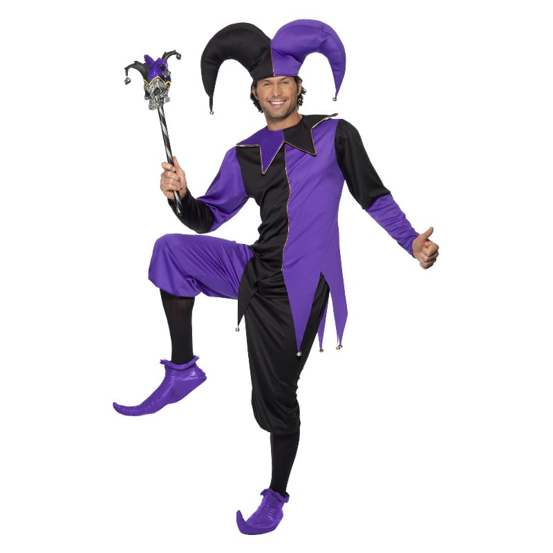 Costume Adult Medieval Jester Purple Bla