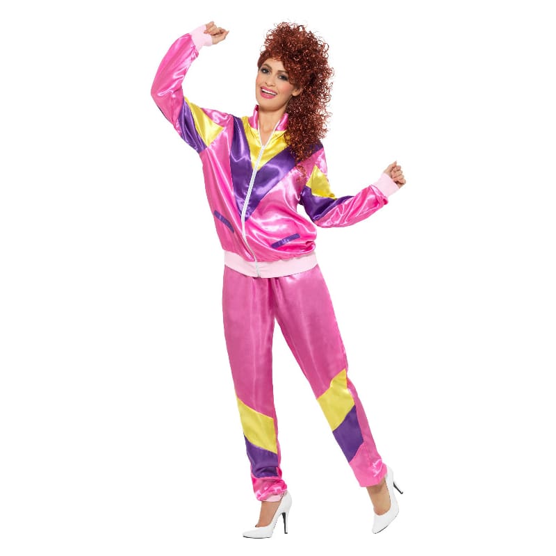 Costume Adult Retro Shell Suit Pink M