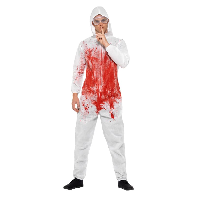 Costume Adult Bloody Forensic Overalls M