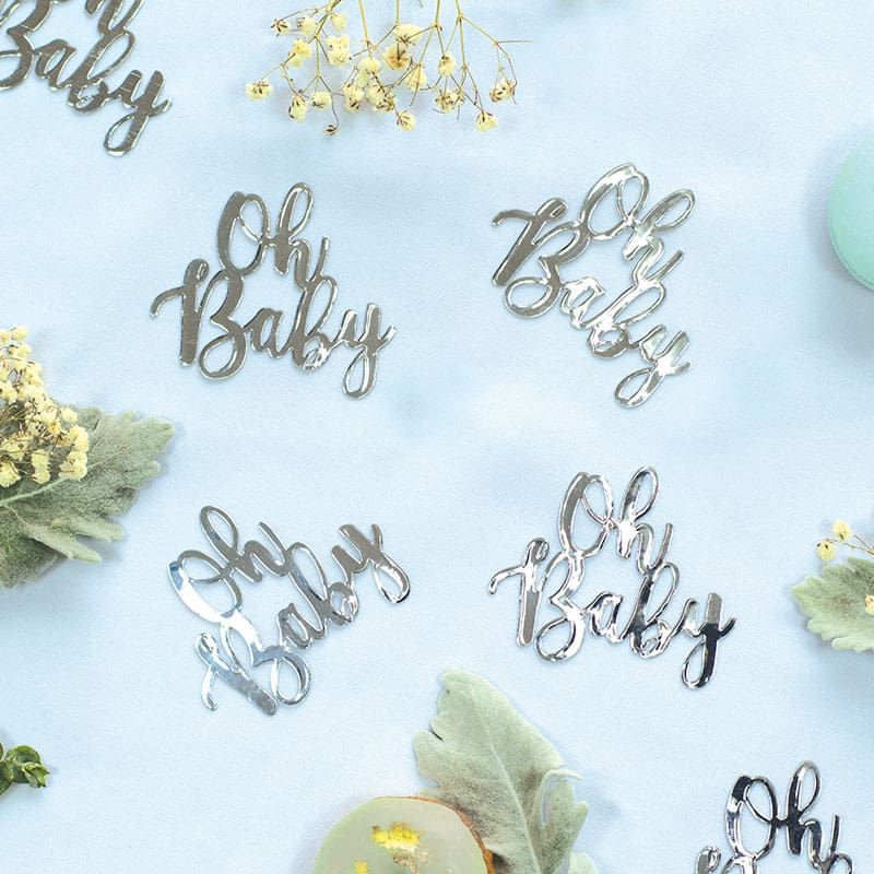 Confetti Jumbo Foil Baby Silver Pk15 DNR