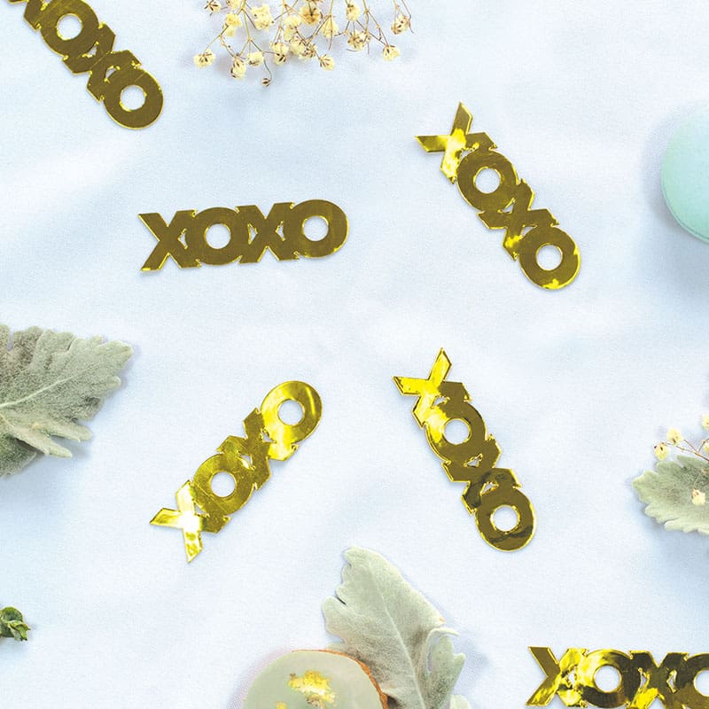 Confetti Jumbo Foil XOXO Gold Pk20 DNR