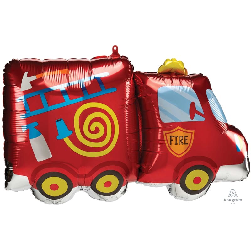 Foil Shape Fire Truck Red