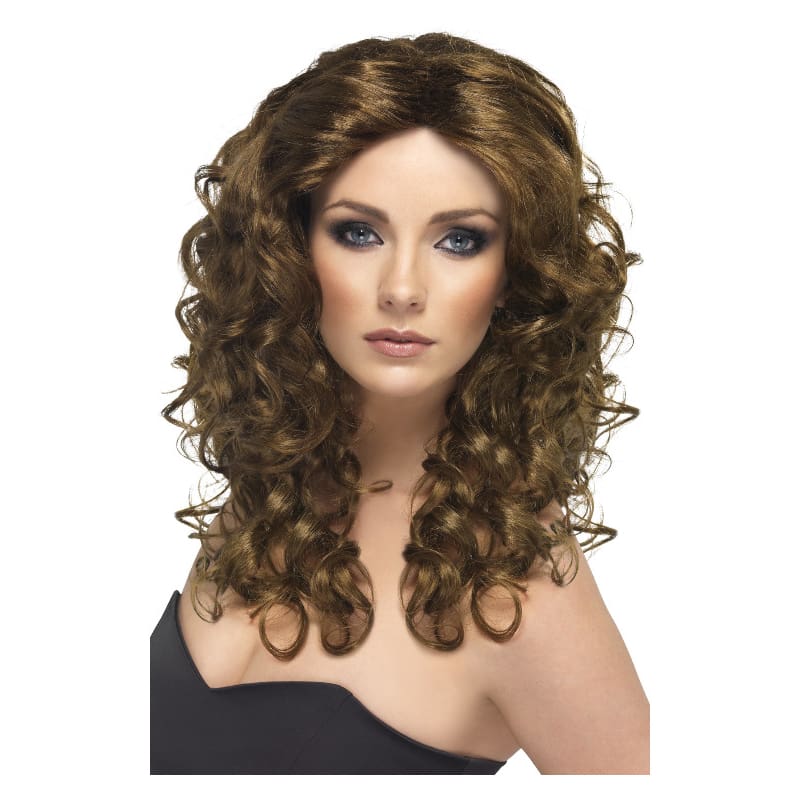 Wig Long and Curly Brown Glamour