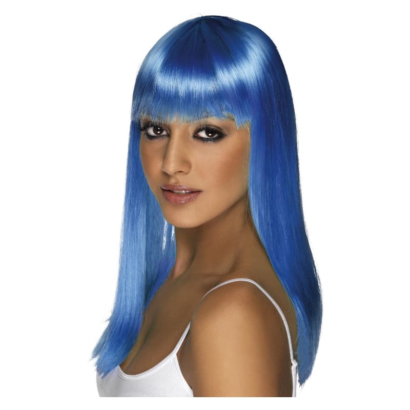 Wig Long Blue With Fringe