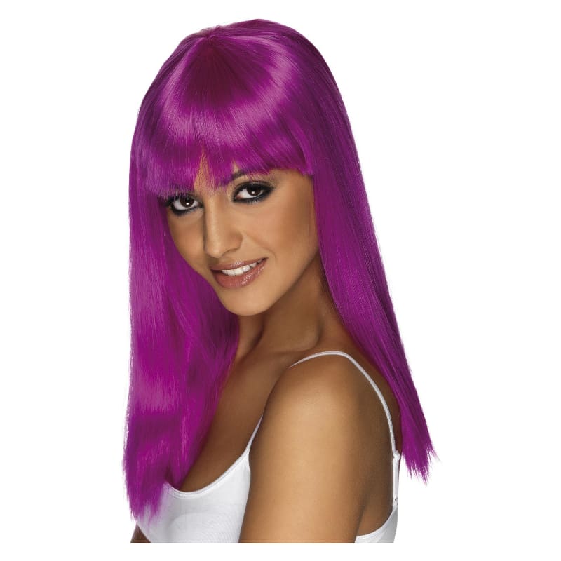 Wig Long Purple With Fringe