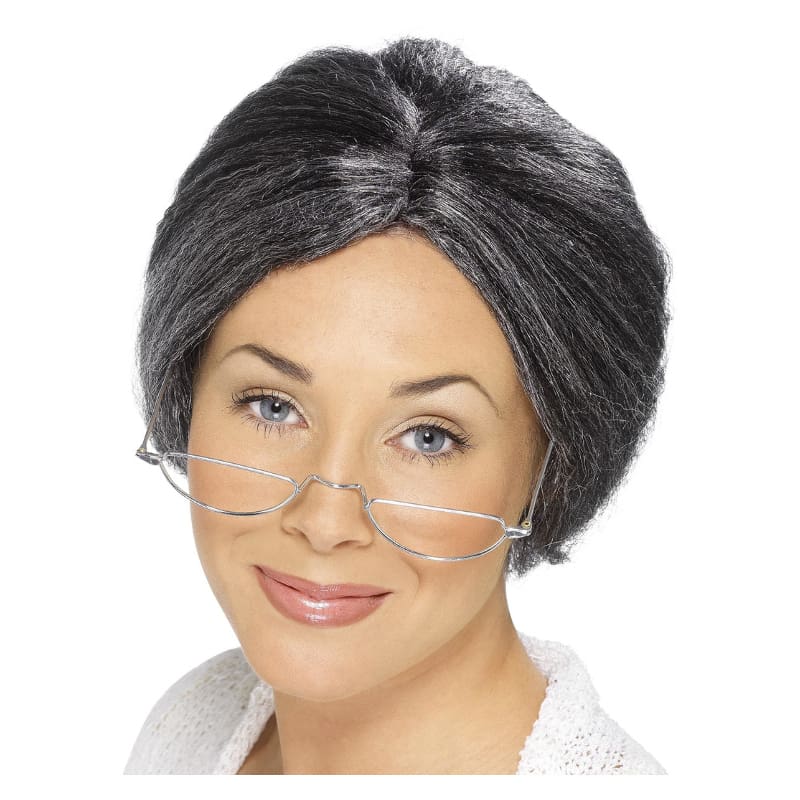 Wig Granny Grey Bun