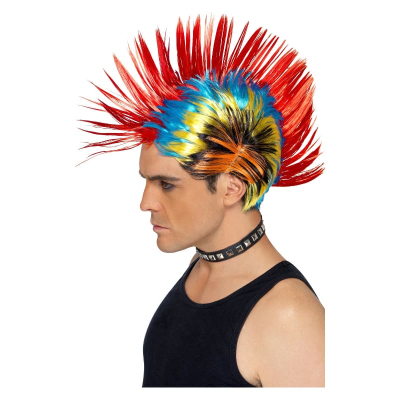 Wig Street Punk Rainbow Mohawk