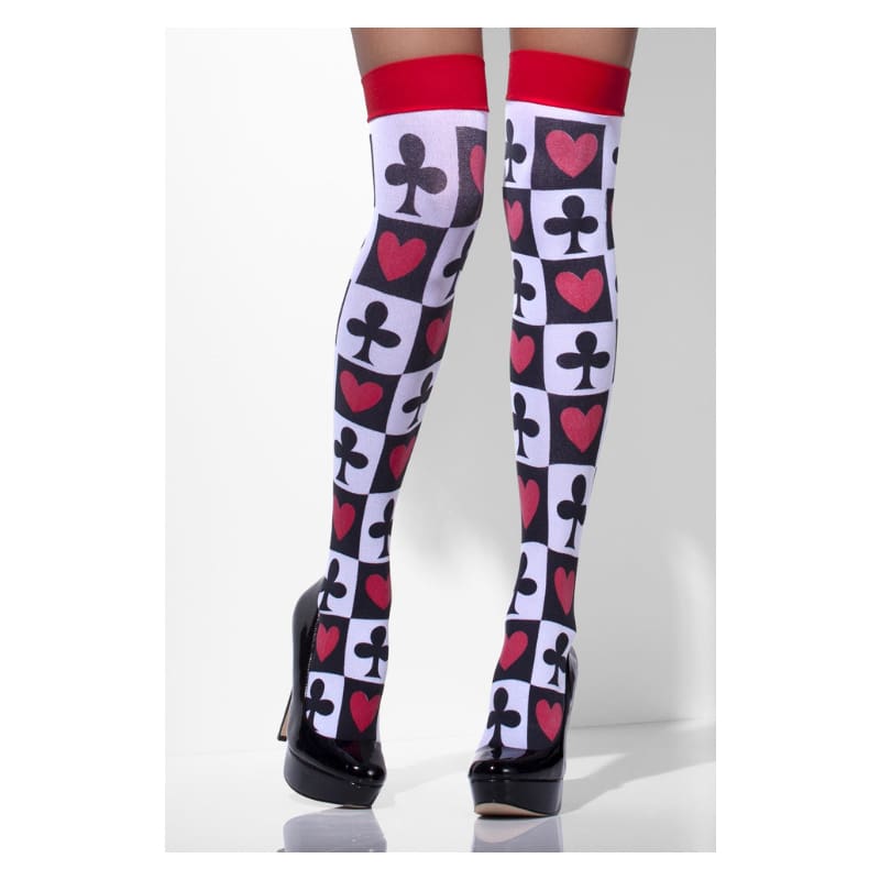 Tights Poker Pattern White Opaque