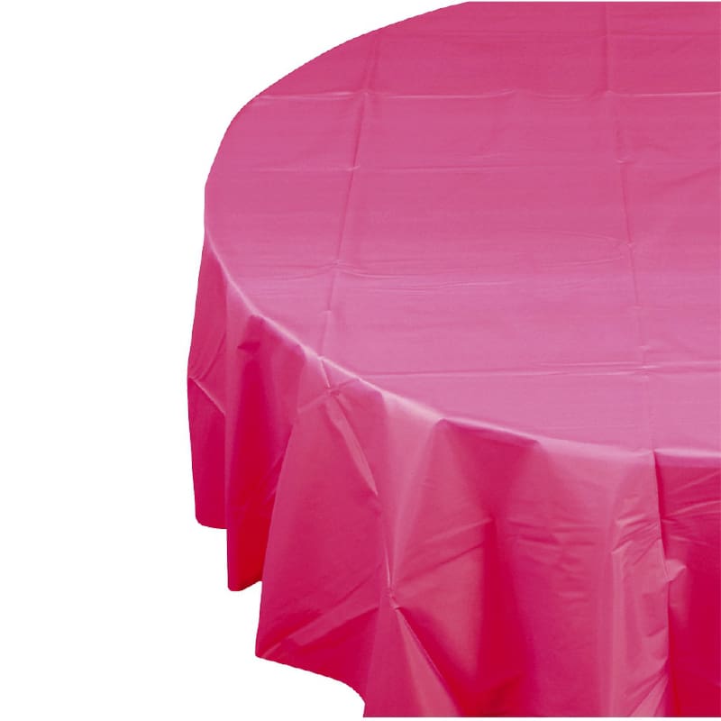 Tablecloth Round Plastic Magenta