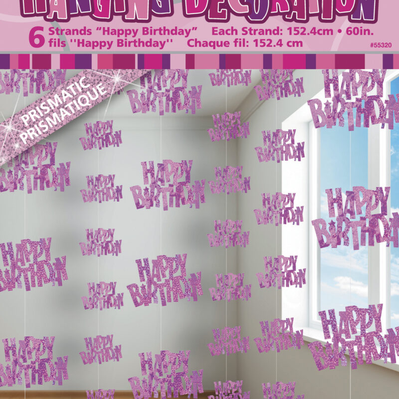Hanging String Birthday Pink Pk6 DNR