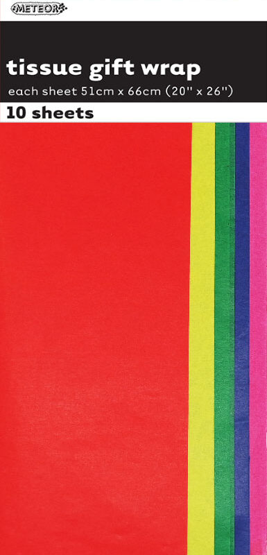 Tissue Sheets Assorted Colours Pk10
