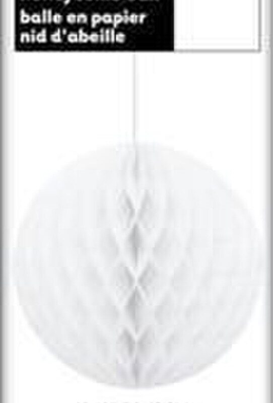 Hanging Honeycomb Ball 20cm White DNR
