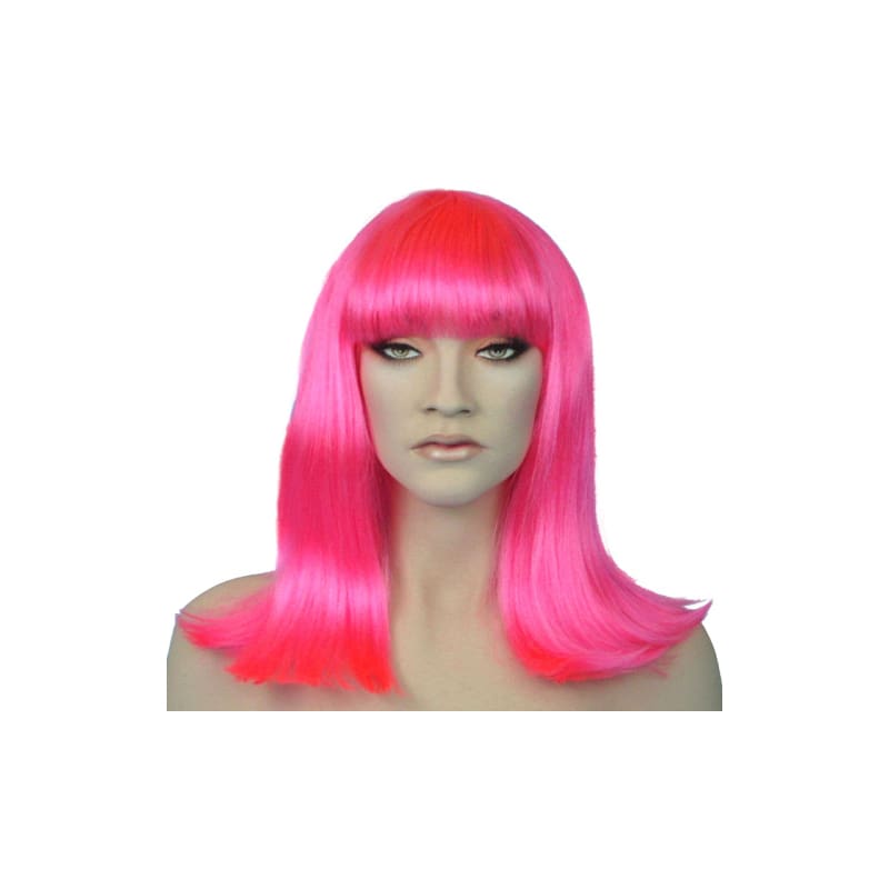 Wig Long Pink with Fringe Cleo Premium